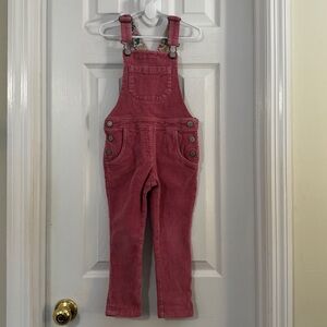 Mini Boden Baby Girl Dusty Pink Corduroy Overalls Front Pocket